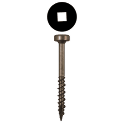 #7 x 1-1/2" Modified Pan Head Face Frame/Pocket-Hole Screws, Square Drive Hi-Low Thread and Type 17 Auger Point, Plain, Box of Hundred by Quickscrews