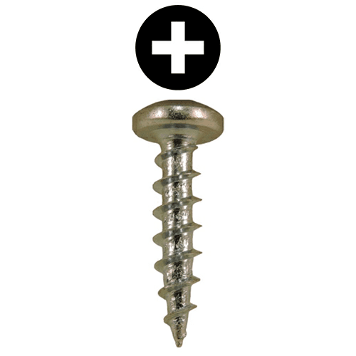 #6 x 1/2" Pan Head Hinge Edge Screws, Phillips Drive Coarse Thread and Sharp Point, Zinc, Box of Hundred by Quickscrews