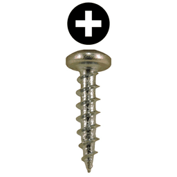 #6 x 1/2" Pan Head Hinge Edge Screws, Phillips Drive Coarse Thread and Sharp Point, Zinc, Box of Hundred by Quickscrews