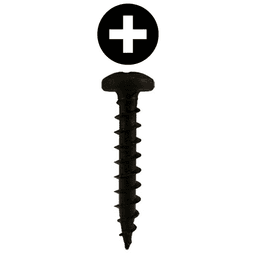 #8 x 3/4" Pan Head Hinge Edge Screws, Phillips Drive Coarse Thread and Sharp Point, Black, Box of Hundred by Quickscrews