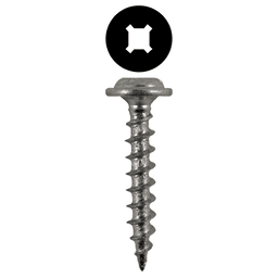 #8 x 1" Round Washer Head Assembly Screws, Square/Phillips Drive Coarse Thread and Sharp Point, Zinc, Box of Hundred by Quickscrews