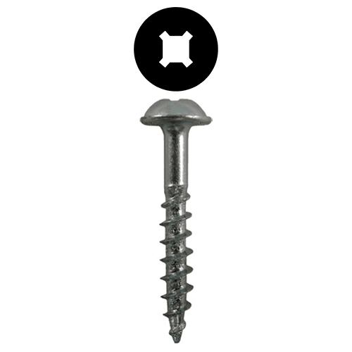 #8 x 2-1/2" Round Washer Head Assembly Screws, Square/Phillips Drive Coarse Thread and Sharp Point, Zinc, Box of Fifty by Quickscrews