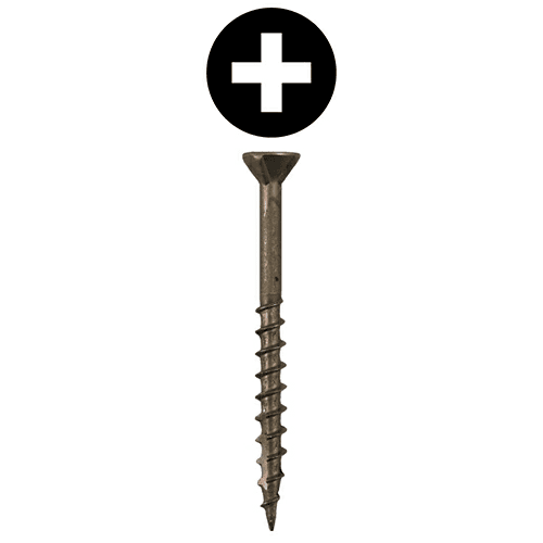 #8 x 1-3/4" Flat Head Assembly Screws, Phillips Drive Coarse Thread with Nibs and Double Auger Point, Plain, Box of 1 Thousand by Quickscrews