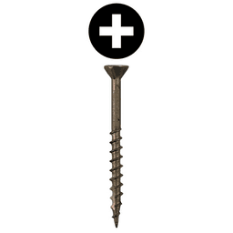 #8 x 1-3/4" Flat Head Assembly Screws, Phillips Drive Coarse Thread with Nibs and Double Auger Point, Plain, Box of 1 Thousand by Quickscrews