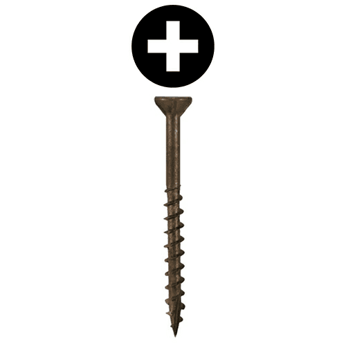 #8 x 2-1/2" Flat Head Assembly Screws, Phillips Drive Coarse Thread with Nibs and Double Auger Point, Plain, Box of 5 Hundred by Quickscrews