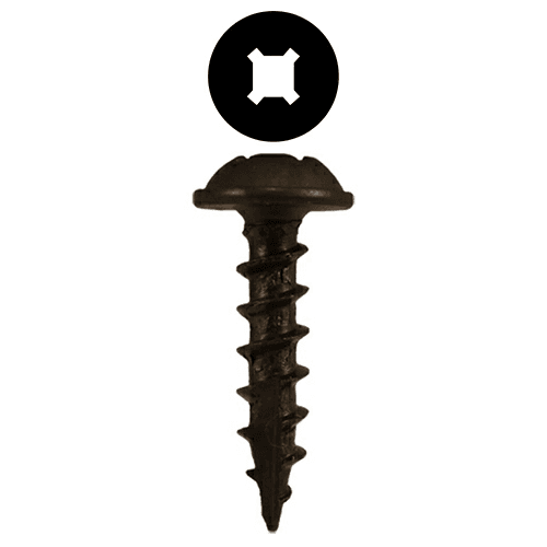 #8 x 5/8" Round Washer Head Compact Hinge Screws, Square/Phillips Drive Coarse Thread and Type 17 Auger Point, Plain, Box of 1 Thousand by Quickscrews