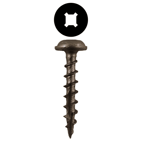#8 x 1" Round Washer Head Assembly Screws, Square/Phillips Drive Coarse Thread and Double Auger Point, Plain, Box of 1 Thousand by Quickscrews