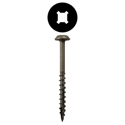#8 x 2-1/2" Round Washer Head Assembly Screws, Square/Phillips Drive Coarse Thread and Double Auger Point, Plain, Box of 5 Hundred by Quickscrews