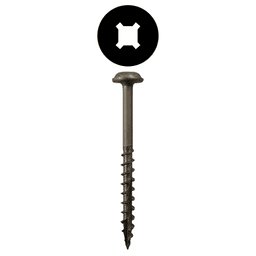 #8 x 2-1/2" Round Washer Head Assembly Screws, Square/Phillips Drive Coarse Thread and Double Auger Point, Plain, Box of 5 Hundred by Quickscrews