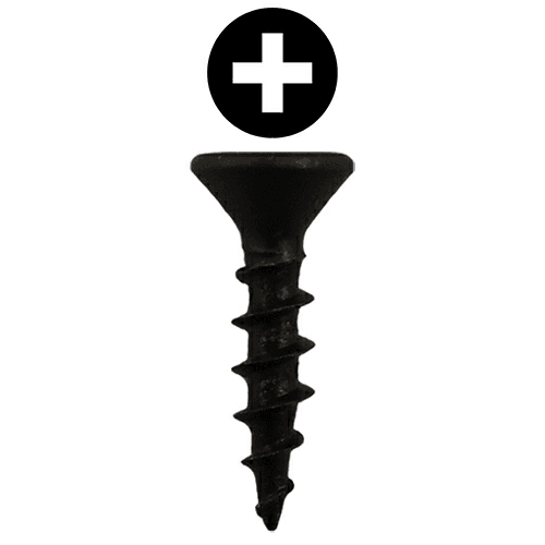 #8 x 5/8" Flat Head Drawer Slide Screws, Phillips Drive Coarse Thread and Sharp Point, Black, Box of 1 Thousand by Quickscrews