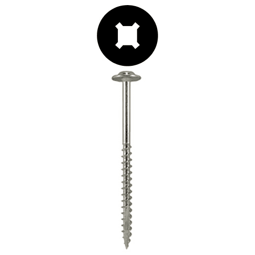 #10 x 3" Round Washer Head Installation Screws, Square/Phillips Drive Coarse Thread and Double Auger Point, Zinc with Zinc Head, Box of 1.5 Thousand by Quickscrews