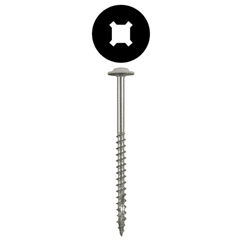 #10 x 3-1/2" Round Washer Head Installation Screws, Square/Phillips Drive Coarse Thread and Double Auger Point, Zinc, Box of Thousand by Quickscrews