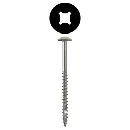 #10 x 4" Round Washer Head Installation Screws, Square/Phillips Drive Coarse Thread and Double Auger Point, Zinc with White Head, Box of Thousand by Quickscrews