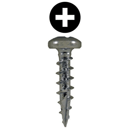 #8 x 3/4" Pan Head Hinge Edge Screws, Phillips Drive Coarse Thread and Type 17 Auger Point, Zinc, Box of 10 Thousand by Quickscrews