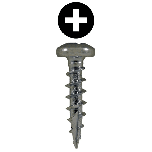 #8 x 5/8" Pan Head Hinge Edge Screws, Phillips Drive Coarse Thread and Type 17 Auger Point, Zinc, Box of 1 Thousand by Quickscrews