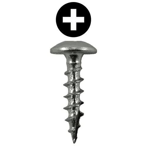 #8 x 5/8" Truss Head Compact Hinge Screws, Phillips Drive Coarse Thread and Type 17 Auger Point, Zinc, Box of 1 Thousand by Quickscrews
