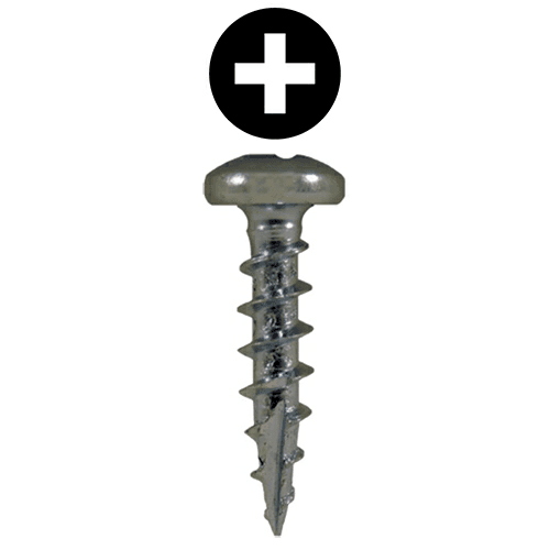 #6 x 5/8" Pan Head Hinge Edge Screws, Phillips Drive Coarse Thread and Type 17 Auger Point, Zinc, Box of Hundred by Quickscrews