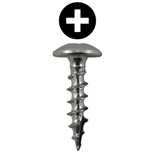 #8 x 3/4" Truss Head Compact Hinge Screws, Phillips Drive Coarse Thread and Type 17 Auger Point, Zinc, Box of 1 Thousand by Quickscrews
