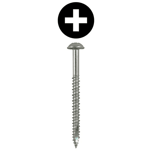 #14 x 3" Round Washer Head Installation Screws, Phillips Drive Hi-Low Thread and Sharp Point, Zinc, Box of 1.2 Thousand by Quickscrews