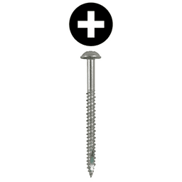 #14 x 3" Round Washer Head Installation Screws, Phillips Drive Hi-Low Thread and Sharp Point, Zinc, Box of 1.2 Thousand by Quickscrews