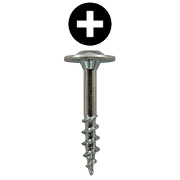 #8 x 7/8" Large Round Washer Head Drawer Front Adjusting Screws, Phillips Drive Coarse Thread and Sharp Point, Zinc, Box of 8 Thousand by Quickscrews