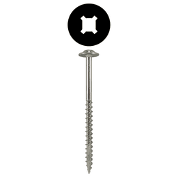 #10 x 4" Round Washer Head Installation Screws, Square/Phillips Drive Coarse Thread and Double Auger Point, Zinc-Plated, Box of 250 by Quickscrews