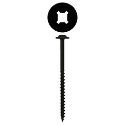 #10 x 3" Round Washer Head Installation Screws, Square/Phillips Drive Coarse Thread and Double Auger Point, Black, Box of 5 Hundred by Quickscrews