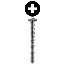 #8 x 1-3/4" Truss Head Break-Away Screws, Phillips Drive #8-32 Thread and Blunt Point, Zinc, Box of 1 Thousand by Quickscrews