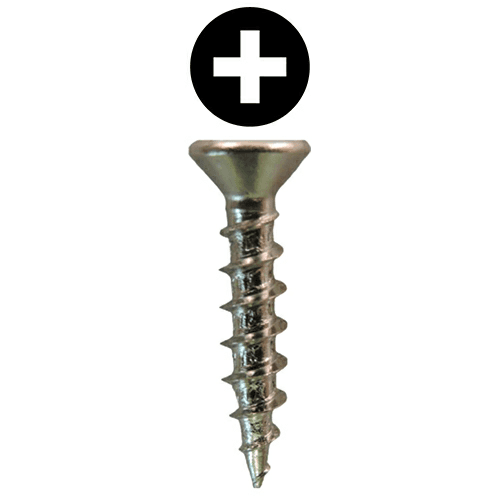 #6 x 1/2" Flat Head Drawer Slide Screws, Phillips Drive Coarse Thread and Sharp Point, Nickel, Box of 1 Thousand by Quickscrews