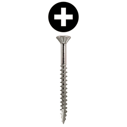 #8 x 1-3/4" Flat Head Assembly Screws, Phillips Drive Coarse Thread with Nibs and Type 17 Auger Point, Zinc, Box of 5 Thousand by Quickscrews