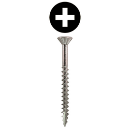 #8 x 2-1/4" Flat Head Assembly Screws, Phillips Drive Coarse Thread with Nibs and Type 17 Auger Point, Zinc, Box of 3 Thousand by Quickscrews