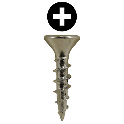 #6 x 3/4" Flat Head Hinge Edge Screws, Phillips Drive Coarse Thread and Type 17 Auger Point, Zinc, Box of 20 Thousand by Quickscrews