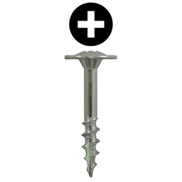 #8 x 1-1/4" Large Round Washer Head Drawer Front Adjusting Screws, Phillips Drive Coarse Thread and Type 17 Auger Point, Zinc, Box of 6 Thousand by Quickscrews