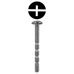4mm x 45mm Truss Head Machine Screws, Phillips/Slotted Drive M4 Thread and Blunt Point, Zinc, Box of Hundred by Quickscrews