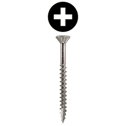 #8 x 1-5/8" Flat Head Assembly Screws, Phillips Drive Coarse Thread with Nibs and Type 17 Auger Point, Zinc, Box of 1 Thousand by Quickscrews