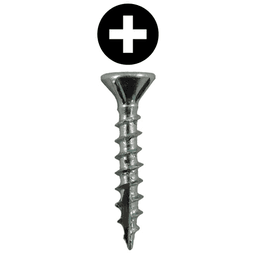 #8 x 1" Flat Head Assembly Screws, Phillips Drive Coarse Thread with Nibs and Type 17 Auger Point, Zinc, Box of Hundred by Quickscrews
