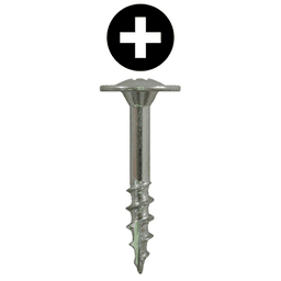 #8 x 7/8" Large Round Washer Head Drawer Front Adjusting Screws, Phillips Drive Coarse Thread and Type 17 Auger Point, Zinc, Box of Hundred by Quickscrews
