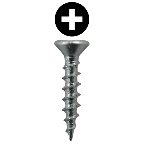 #7 x 5/8" Flat Head Drawer Slide Screws, Phillips Drive Coarse Thread and Sharp Point, Zinc, Box of 1 Thousand by Quickscrews