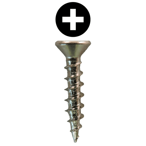 #7 x 3/4" Flat Head Drawer Slide Screws, Phillips Drive Coarse Thread and Sharp Point, Nickel, Box of 1 Thousand by Quickscrews