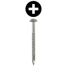 #14 x 3" Round Washer Head Installation Screws, Phillips Drive Hi-Low Thread and Sharp Point, Zinc, Box of Hundred by Quickscrews