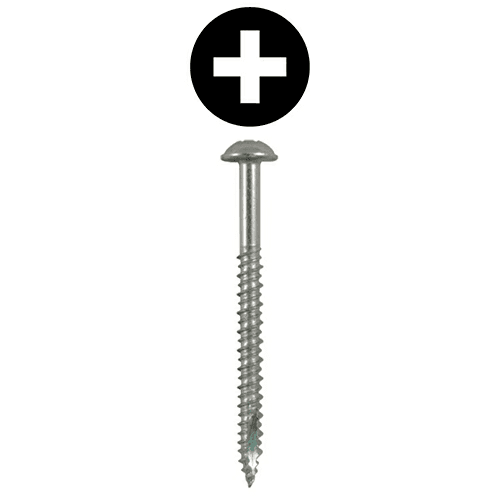 #14 x 3-1/2" Round Washer Head Installation Screws, Phillips Drive Hi-Low Thread and Sharp Point, Zinc, Box of Fifty by Quickscrews