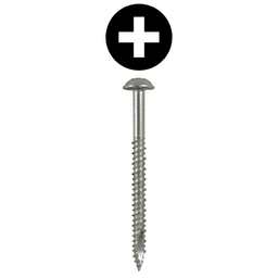 #14 x 3-1/2" Round Washer Head Installation Screws, Phillips Drive Hi-Low Thread and Sharp Point, Zinc, Box of Fifty by Quickscrews