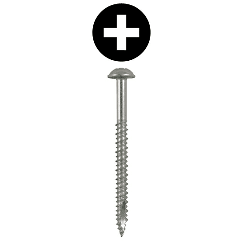 #14 x 4" Round Washer Head Installation Screws, Phillips Drive Hi-Low Thread and Sharp Point, Zinc, Box of Fifty by Quickscrews