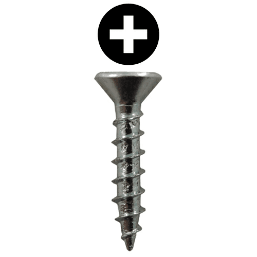 #6 x 5/8" Large Flat Head Hinge Edge Screws, Phillips Drive Coarse Thread and Sharp Point, Zinc, Box of 25 Thousand by Quickscrews