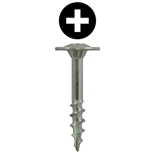 #8 x 1-1/2" Large Round Washer Head Drawer Front Adjusting Screws, Phillips Drive Coarse Thread and Type 17 Auger Point, Zinc, Box of 5 Thousand by Quickscrews