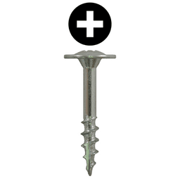 #8 x 1-1/2" Large Round Washer Head Drawer Front Adjusting Screws, Phillips Drive Coarse Thread and Type 17 Auger Point, Zinc, Box of 5 Thousand by Quickscrews