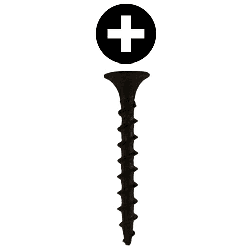 #6 x 1-1/8" Bugle Head Drywall Screws, Phillips Drive Coarse Thread and Sharp Point, Black, Box of 10 Thousand by Quickscrews