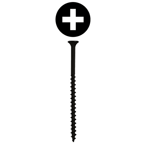 #8 x 2-1/2" Bugle Head Drywall Screws, Phillips Drive Coarse Thread and Sharp Point, Black, Box of 2.5 Thousand by Quickscrews