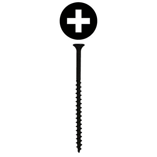 #8 x 3" Bugle Head Drywall Screws, Phillips Drive Coarse Thread and Sharp Point, Black, Box of 2 Thousand by Quickscrews