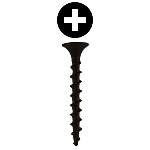 #10 x 4" Bugle Head Drywall Screws, Phillips Drive Coarse Thread and Sharp Point, Black, Box of Thousand by Quickscrews